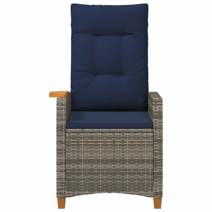 Chaise inclinable avec plateau à thé 62 x 64 x 112 cm polyrotin - 4