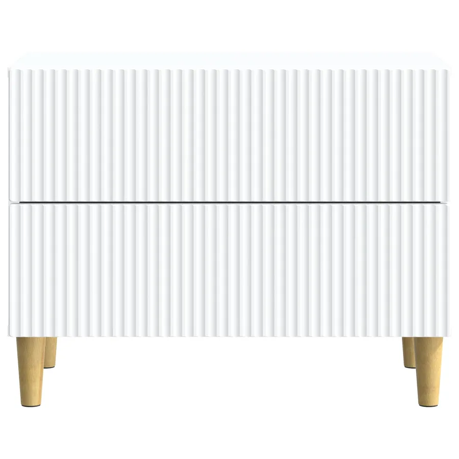 Cabinet de chevet Blanc 62 x 34,5 x 48 cm Bois d'ingénierie - 5