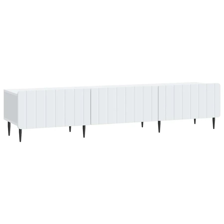 Meuble TV Blanc 147 x 34,5 x 32 cm Bois d'ingénierie - 2