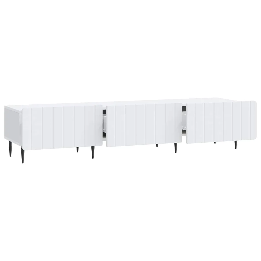 Meuble TV Blanc 147 x 34,5 x 32 cm Bois d'ingénierie - 5