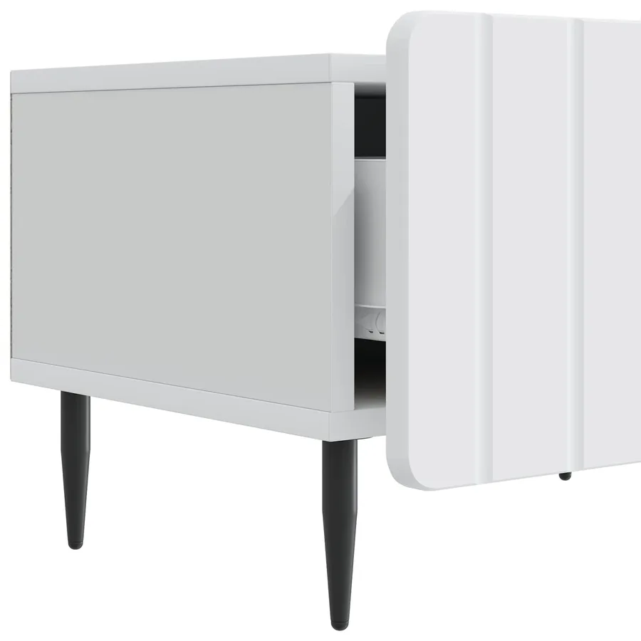 Meuble TV Blanc 147 x 34,5 x 32 cm Bois d'ingénierie - 9