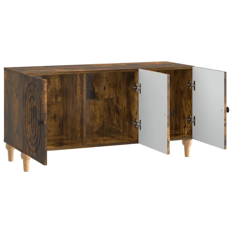 Meuble TV Chêne fumé 99 x 34,5 x 50 cm Bois d'ingénierie - 5