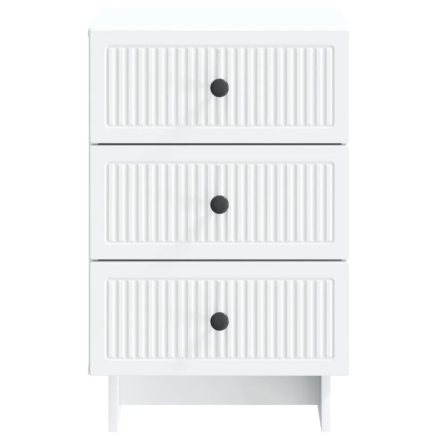 Cabinet de chevet Blanc 43 x 41 x 66,5 cm Bois d'ingénierie - 5