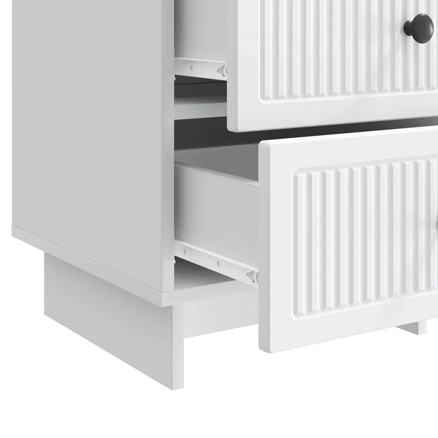 Cabinet de chevet Blanc 43 x 41 x 66,5 cm Bois d'ingénierie - 9