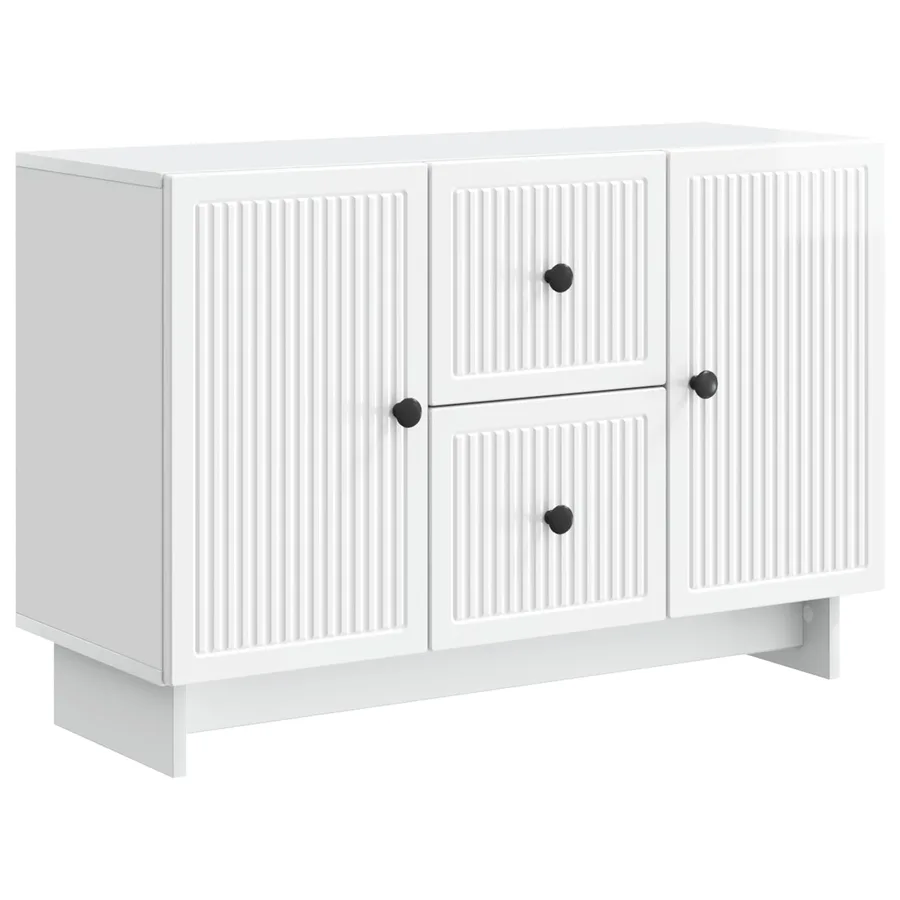 Buffet Blanc brillant 89 x 34,5 x 60 cm Bois d'ingénierie - 2