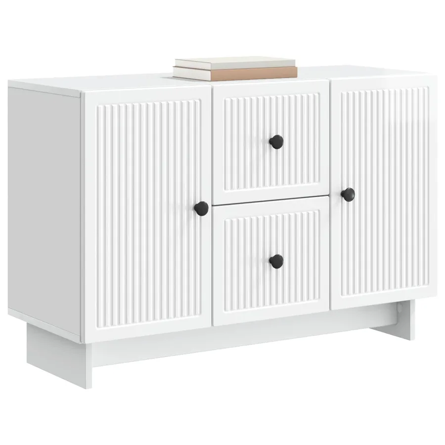 Buffet Blanc brillant 89 x 34,5 x 60 cm Bois d'ingénierie - 3