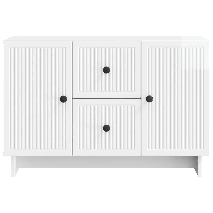 Buffet Blanc brillant 89 x 34,5 x 60 cm Bois d'ingénierie - 6
