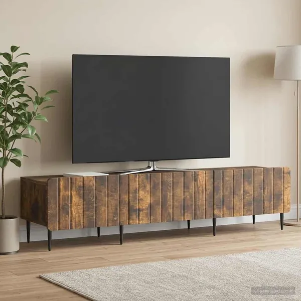Meuble TV Chêne fumé 147 x 34,5 x 32 cm Bois d'ingénierie