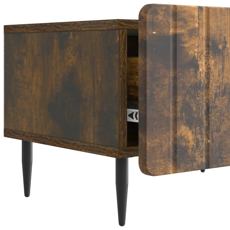 Meuble TV Chêne fumé 147 x 34,5 x 32 cm Bois d'ingénierie - 9