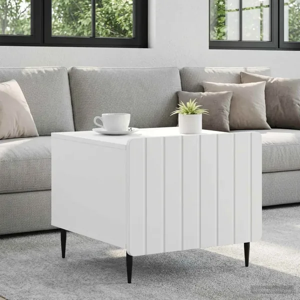 Table basse avec tiroir Blanc 49 x 50 x 42 cm Bois d'ingénierie