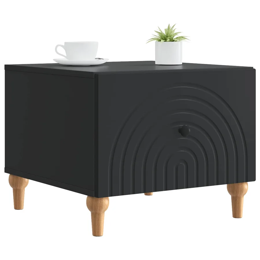 Table basse avec tiroir Noir 49 x 50 x 40 cm Bois d'ingénierie - 3