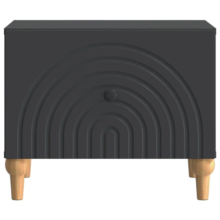 Table basse avec tiroir Noir 49 x 50 x 40 cm Bois d'ingénierie - 5