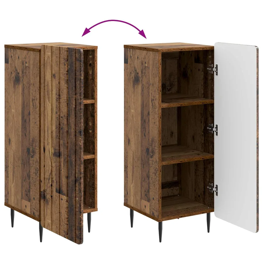 Buffet Bois ancien 34,5 x 33 x 92 cm Bois d'ingénierie - 11