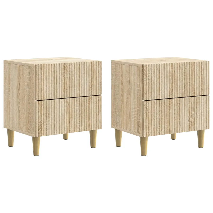 Cabinet de chevet 2 pcs Chêne Sonoma 43 x 34,5 x 48 cm - 2