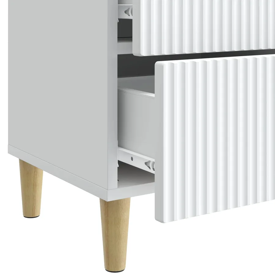 Cabinet de chevet avec tiroir 2 pcs Blanc 43 x 34,5 x 48 cm - 11