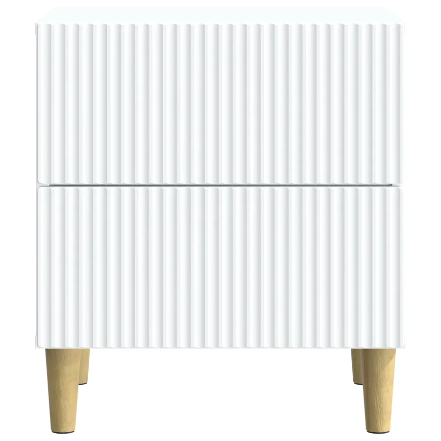 Cabinet de chevet avec tiroir 2 pcs Blanc 43 x 34,5 x 48 cm - 7
