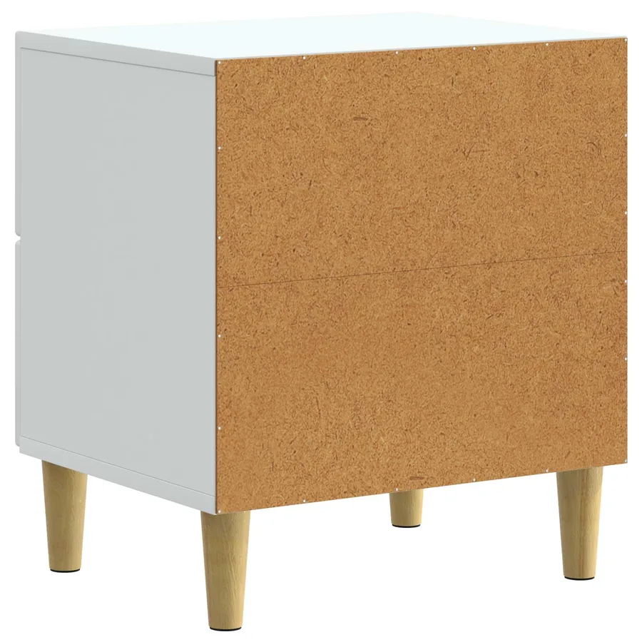 Cabinet de chevet avec tiroir 2 pcs Blanc 43 x 34,5 x 48 cm - 9