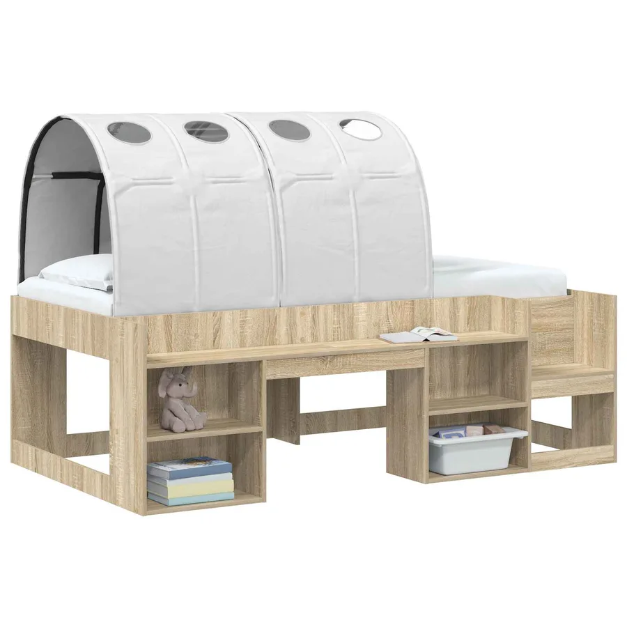 Tunnel de lit 2 pcs Blanc 211 x 67,5 x 2 cm Polyester - 3
