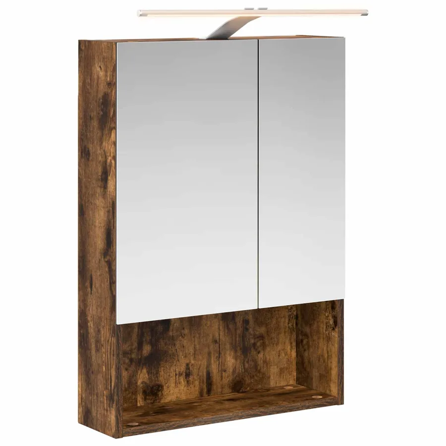 Armoire Miroir de Salle de Bain Chêne fumé 50 x 14,5 x 70 cm - 2
