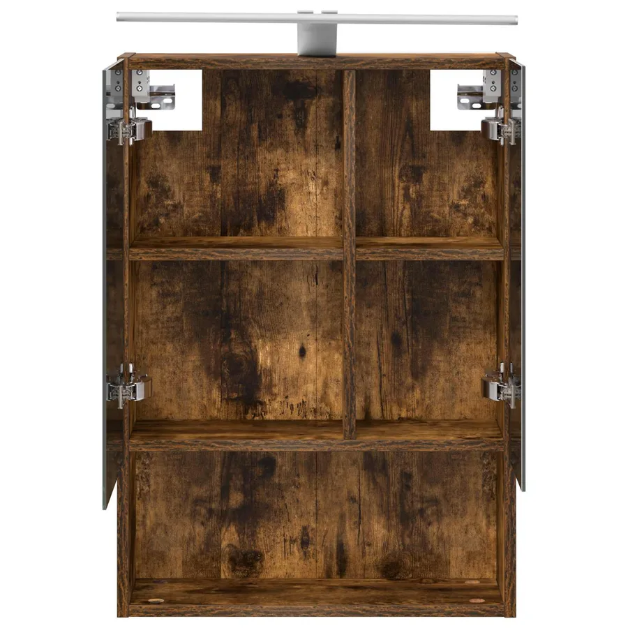 Armoire Miroir de Salle de Bain Chêne fumé 50 x 14,5 x 70 cm - 7