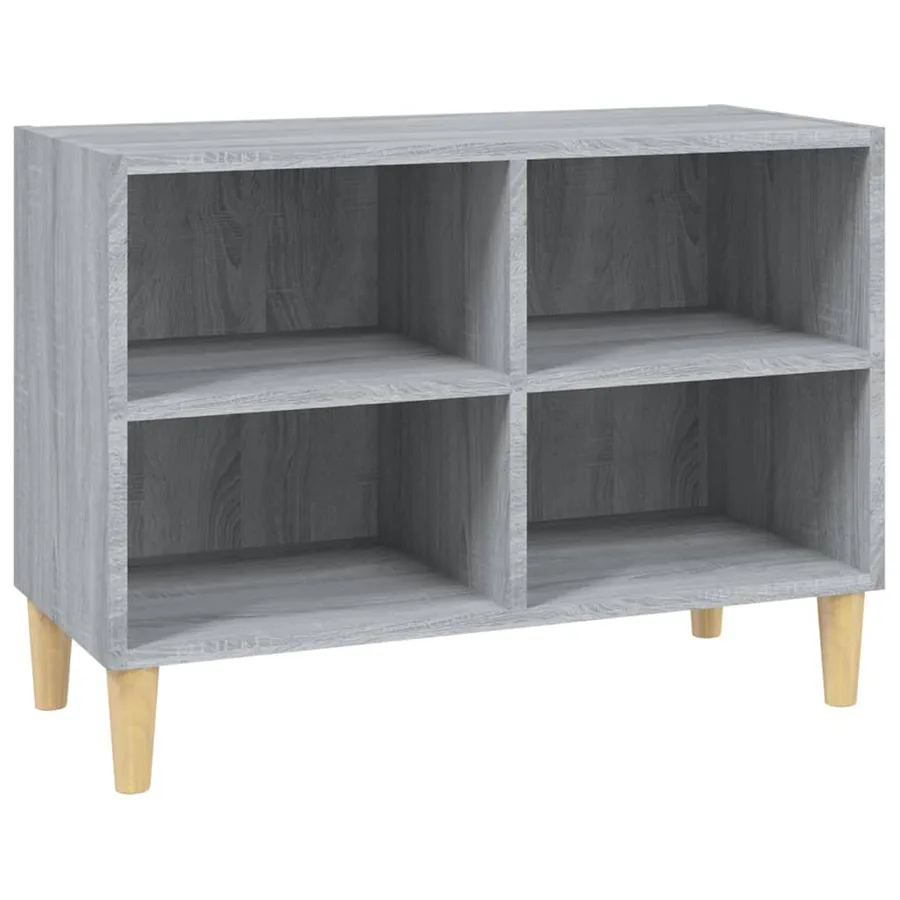 Meuble TV avec pieds en bois massif Sonoma gris 69,5x30x50 cm - 2