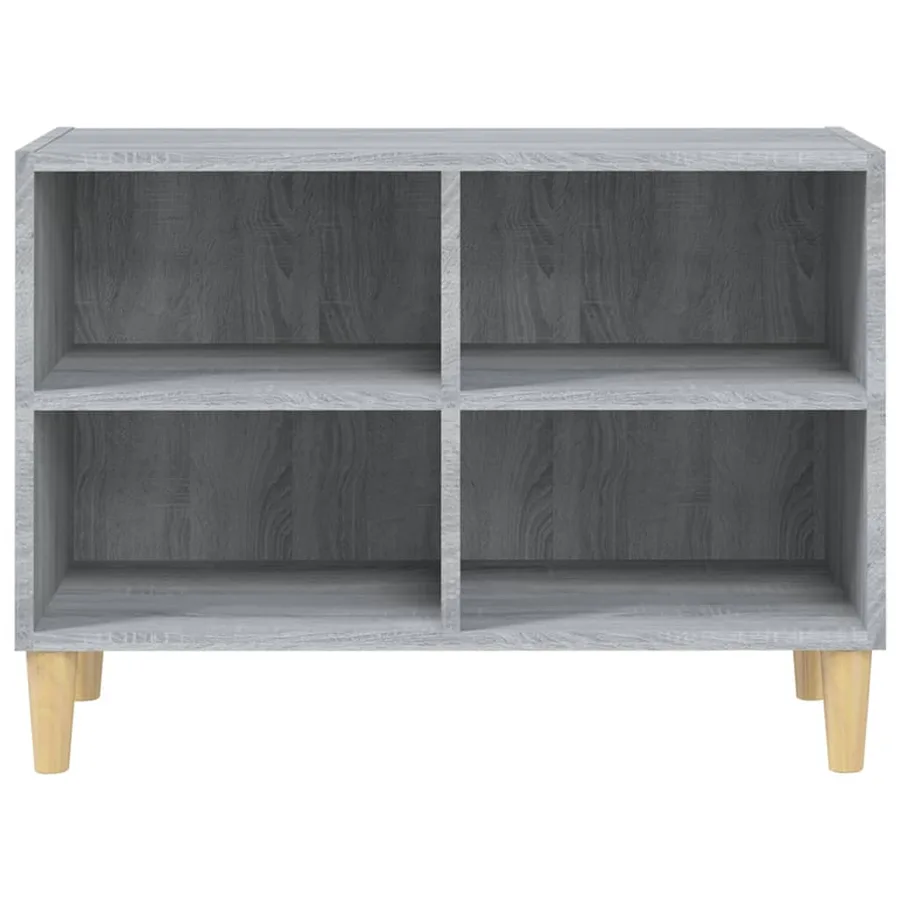 TV Cabinet with Solid Wood Feet Grey Sonoma 69.5x30x50 cm - 3