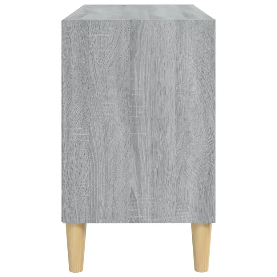 TV Cabinet with Solid Wood Feet Grey Sonoma 69.5x30x50 cm - 4