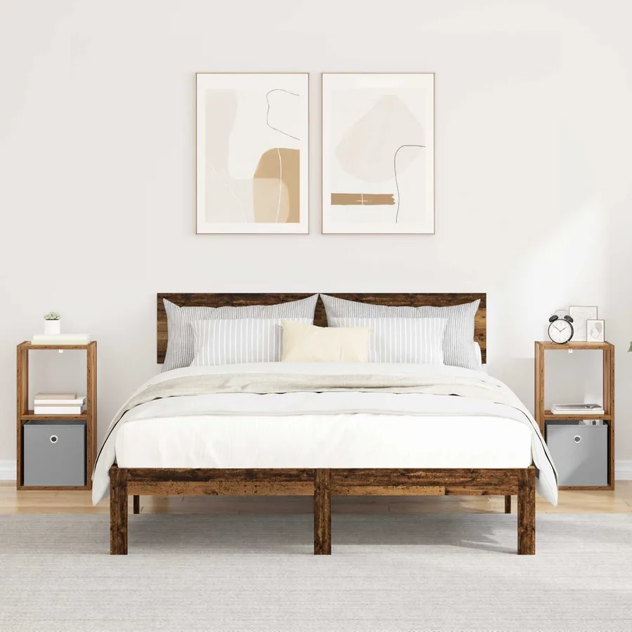 Table de chevet 2 pcs Bois ancien 30,5 x 27 x 59,5 cm
