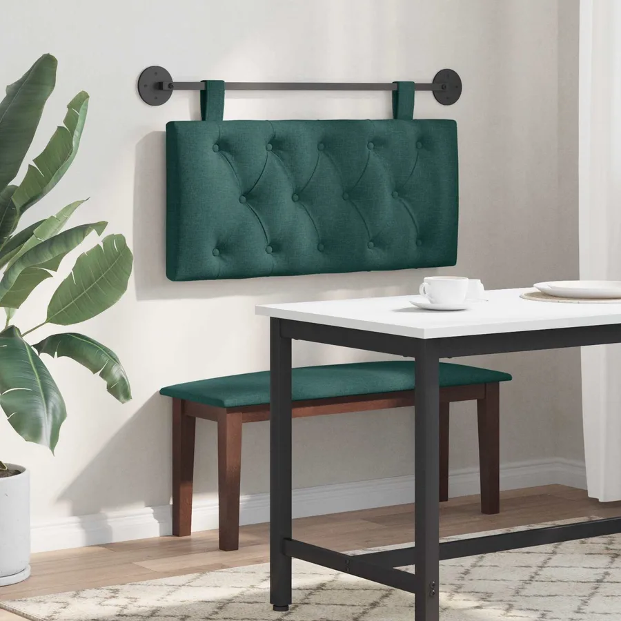 Tête de lit suspendue Vert foncé Tissu - 4