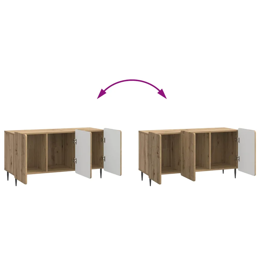 Meuble TV 99 x 34,5 x 52 cm Chêne artisanal Bois d'ingénierie - 11