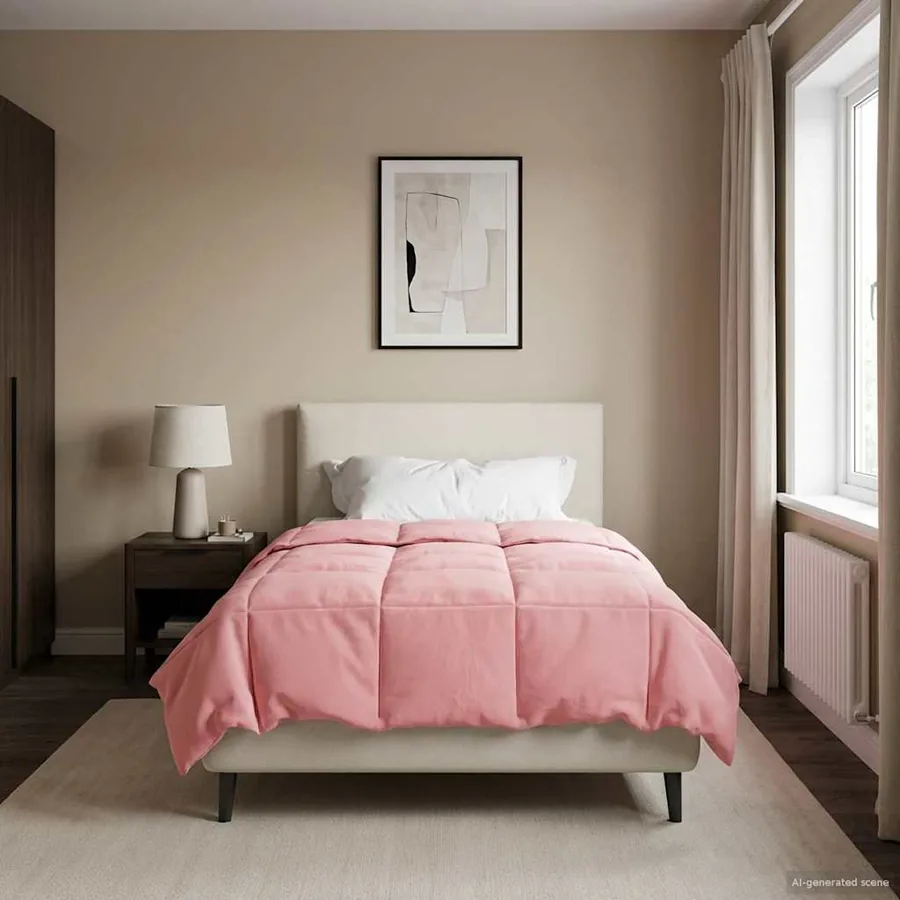 Duvet d'été simple Matelassé Rose 140 x 200 cm Microfibre