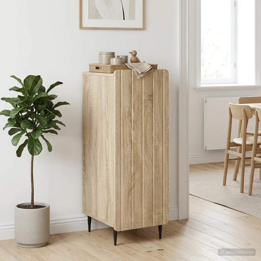 Buffet Chêne Sonoma 34,5 x 33 x 92 cm Bois d'ingénierie - 4