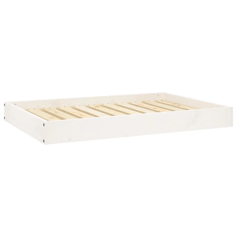 Lit pour chien Blanc 91,5x64x9 cm Bois de pin solide - 2