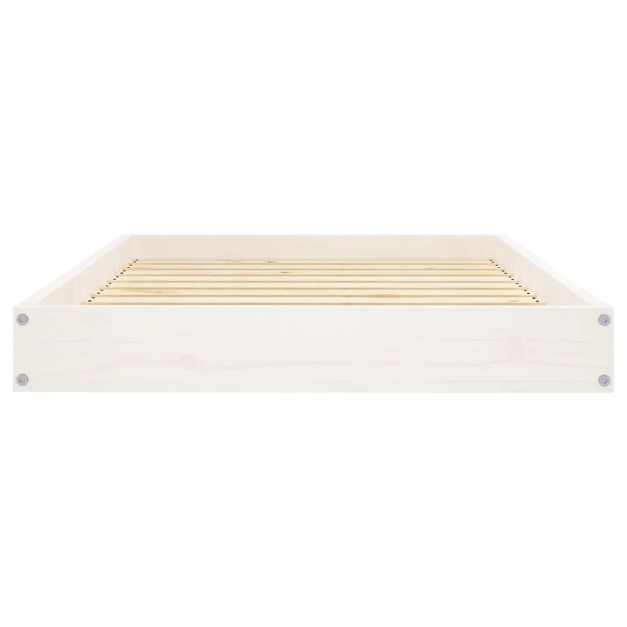 Lit pour chien Blanc 91,5x64x9 cm Bois de pin solide - 5