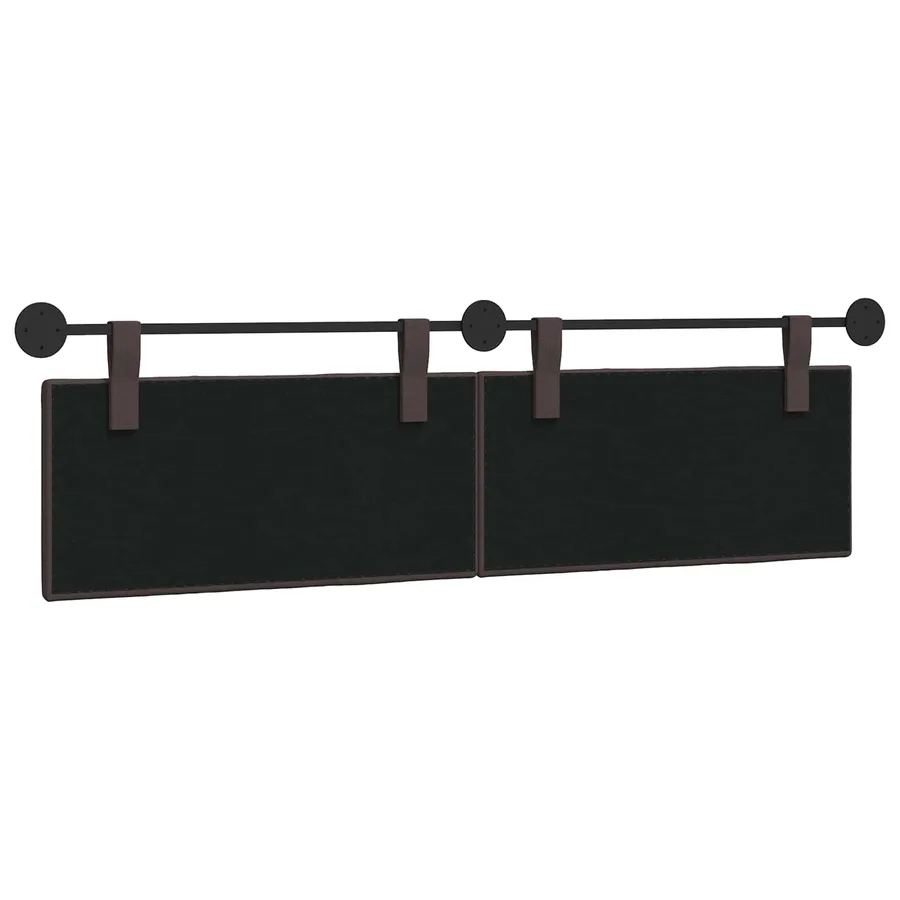 Tête de lit suspendue Marron foncé Tissu - 7
