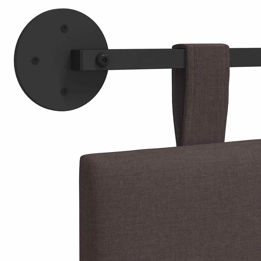 Tête de lit suspendue Marron foncé Tissu - 9