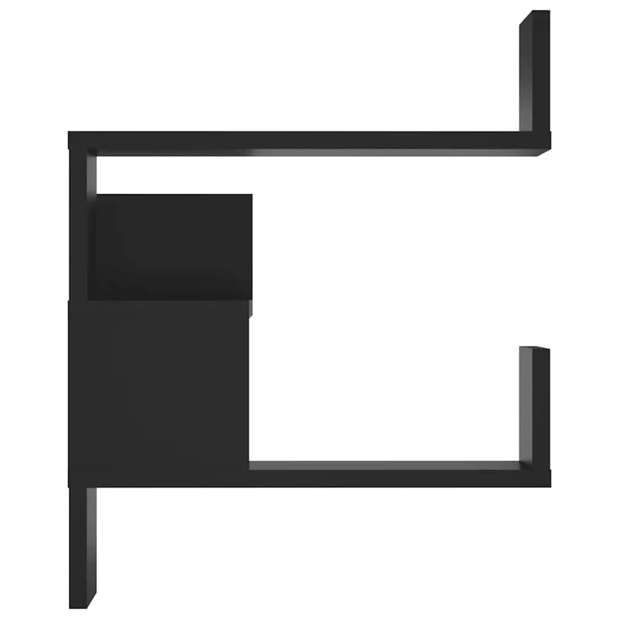 Wall Corner Shelf Black 40x40x50 cm Engineered Wood - 4