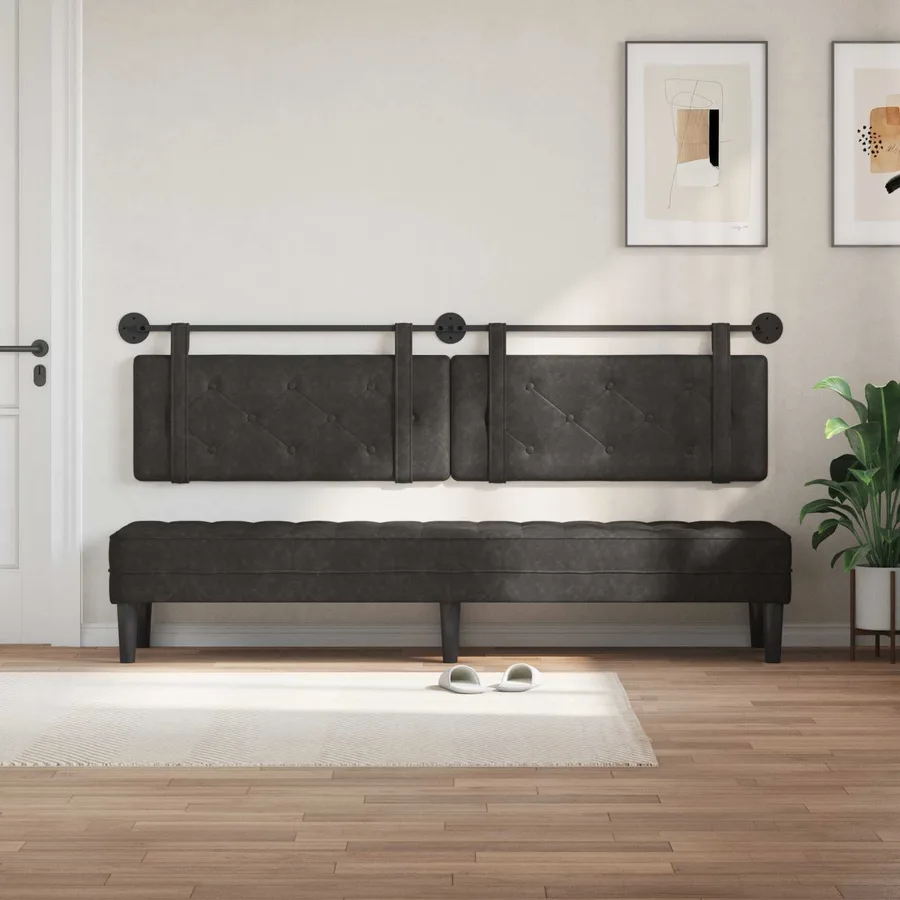 Tête de lit suspendue Noir PU antique - 3