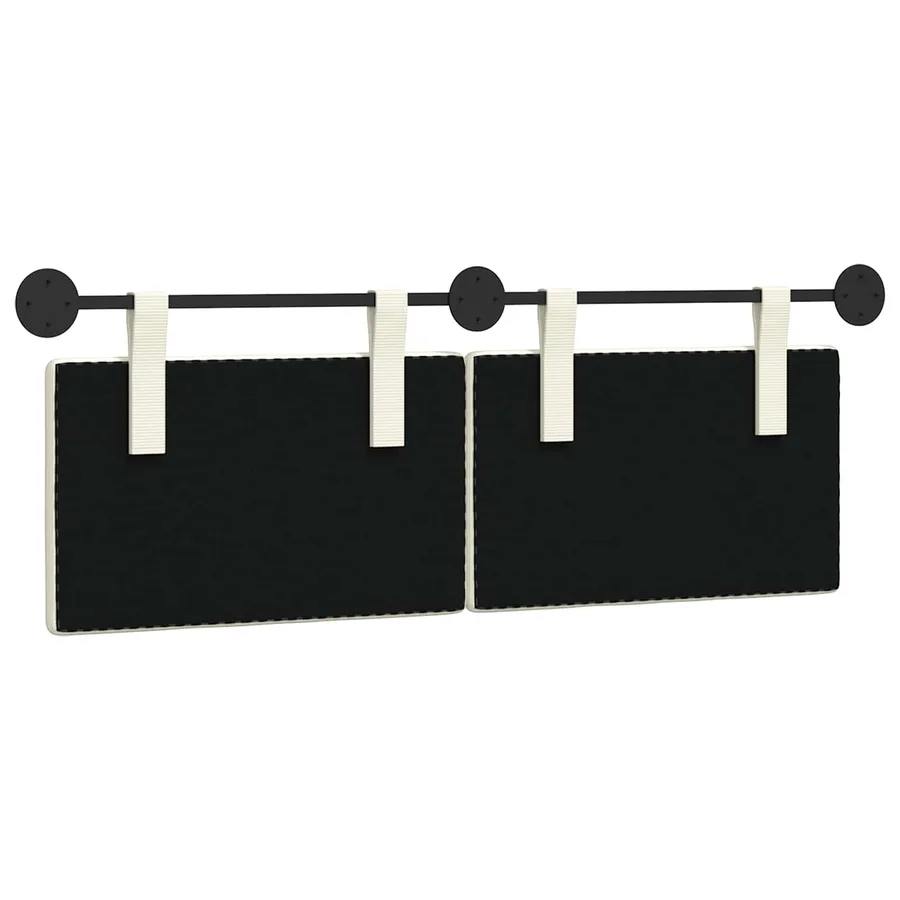 Tête de lit suspendue Crème Tissu en velours côtelé - 7