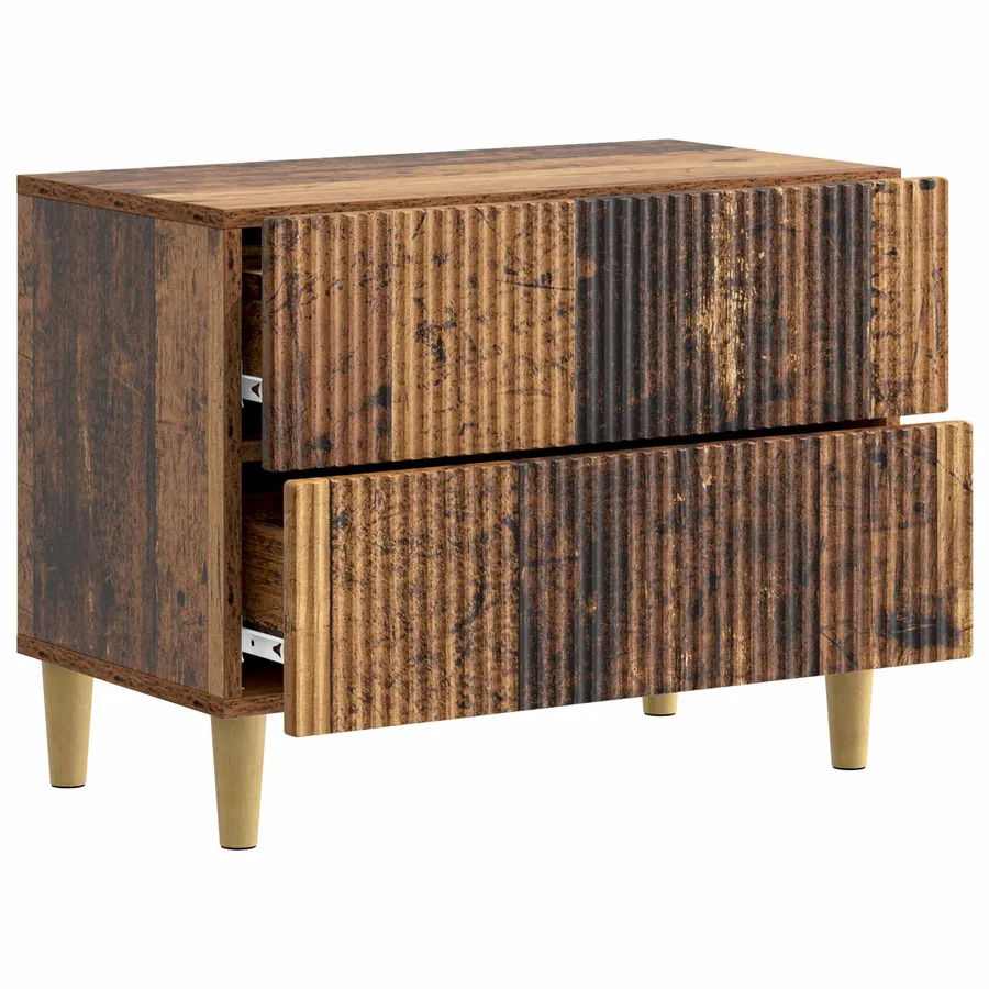 Cabinet de chevet avec tiroir Bois ancien 62 x 34,5 x 48 cm - 4