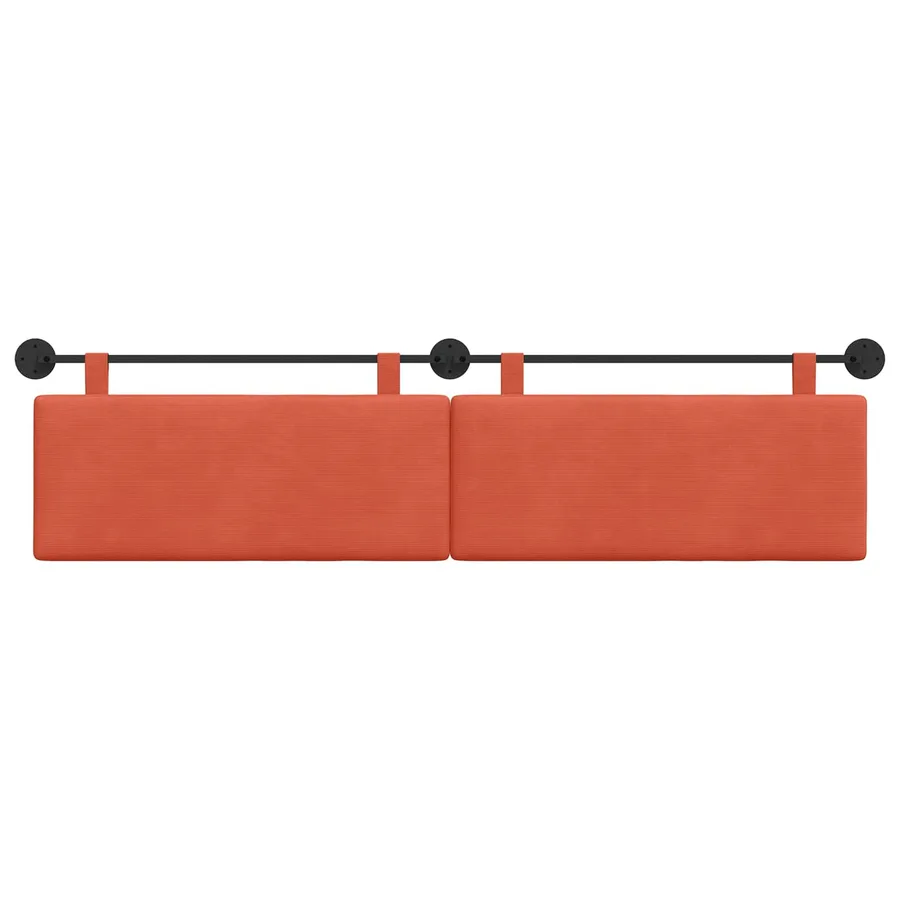 Tête de lit suspendue Rouge orange Tissu en velours côtelé - 5
