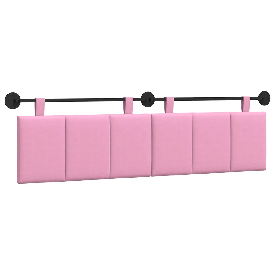 Tête de lit suspendue Rose Tissu - 2