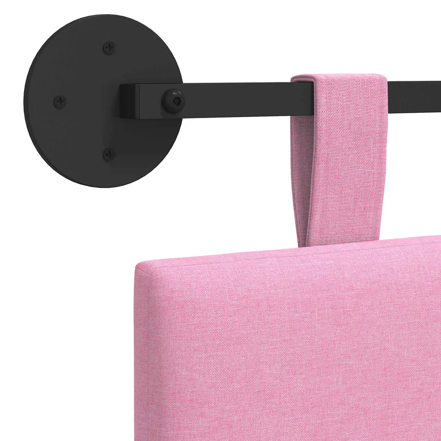 Tête de lit suspendue Rose Tissu - 9