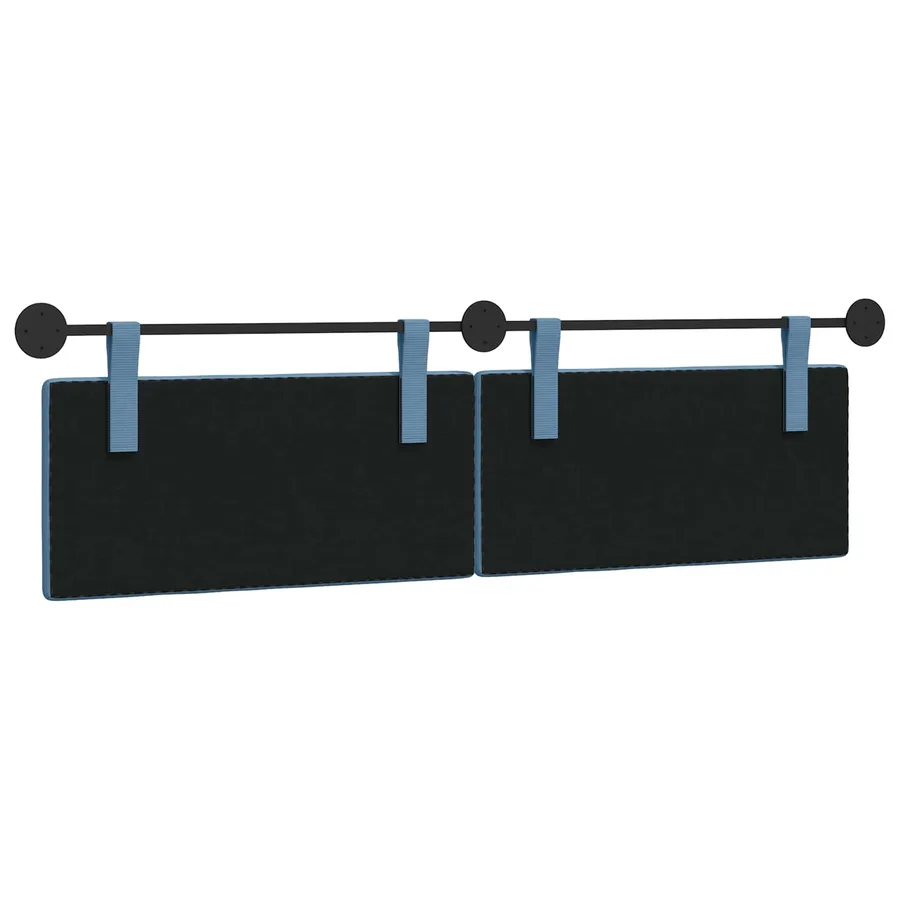 Tête de lit suspendue Bleu Tissu en velours côtelé - 7