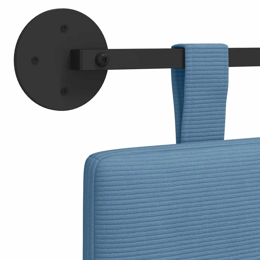 Tête de lit suspendue Bleu Tissu en velours côtelé - 9