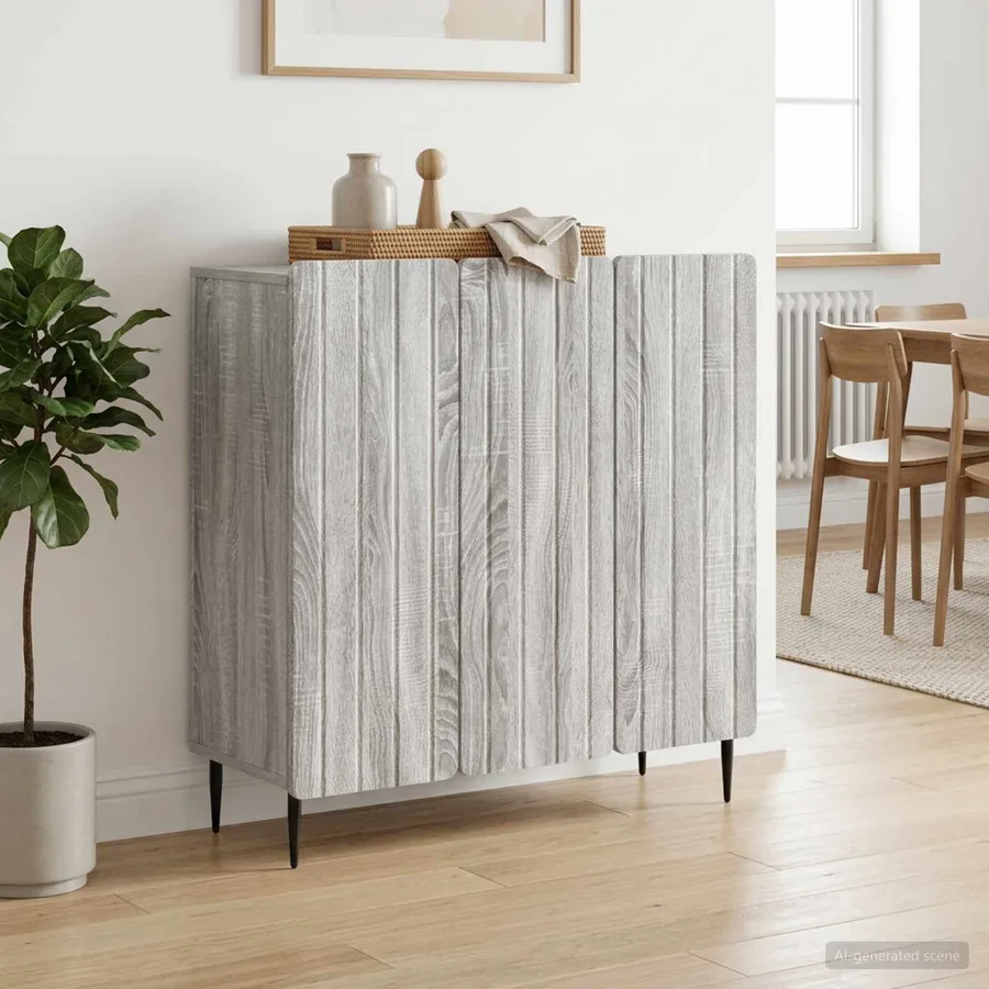 Buffet Sonoma gris 89 x 34,5 x 82 cm Bois d'ingénierie - 4