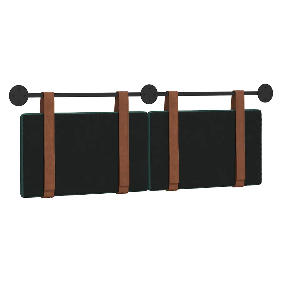 Tête de lit suspendue Uni Vert foncé 130 x 55 x 5 cm PU antique - 7