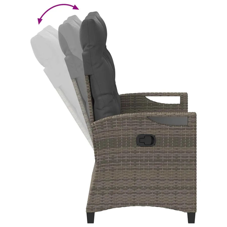 Banc de jardin Gris et Gris foncé 105 x 60 x 112 cm - 9