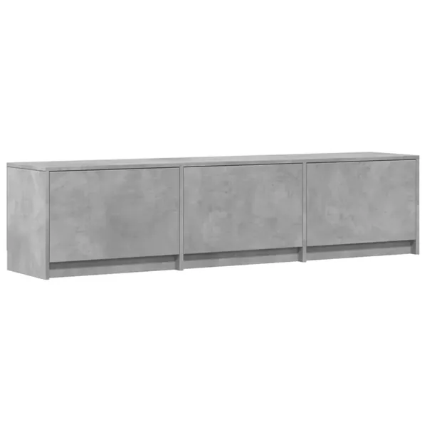 Meuble TV avec LED Béton 165 x 34 x 40 cm Bois d'ingénierie