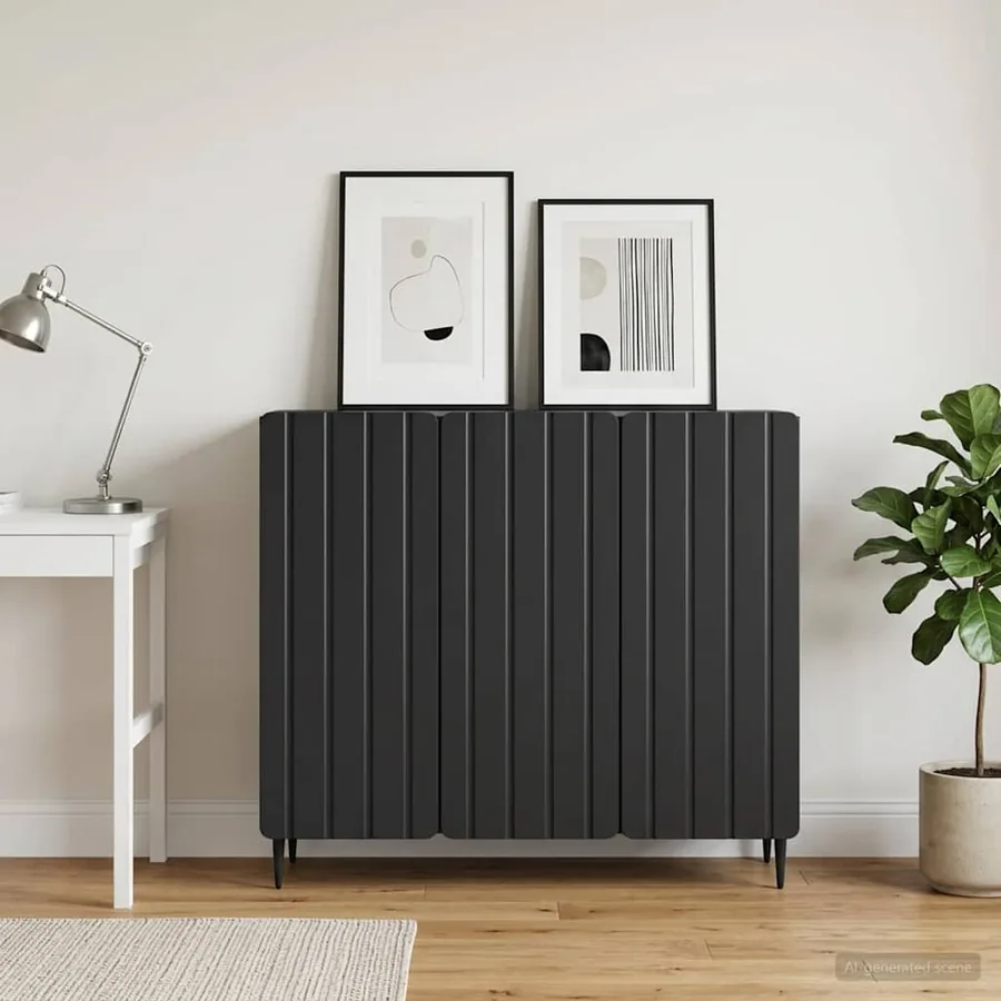 Buffet Noir 89 x 34,5 x 82 cm Bois d'ingénierie